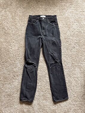 Abercrombie & Fitch Black Ripped 90’s Straight Jeans